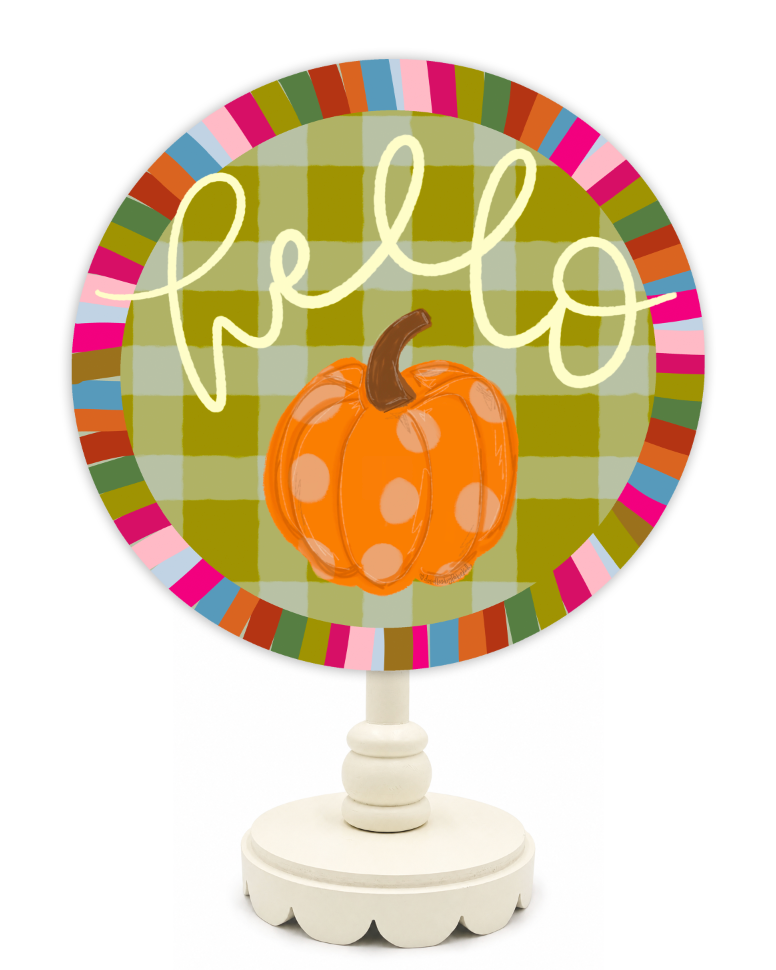 Hello Pumpkin Jewel Topper by Doodles By Rebekah