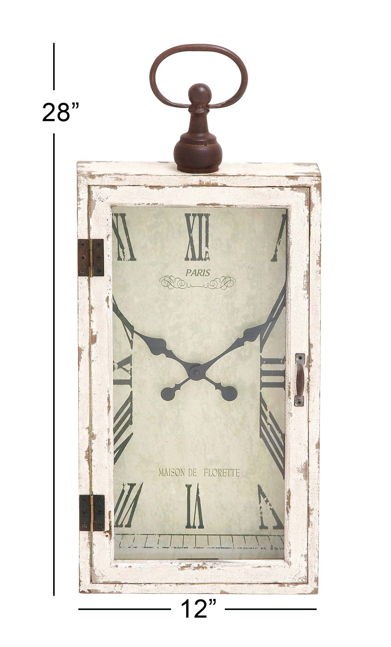 Vintage White Wooden Wall Clock