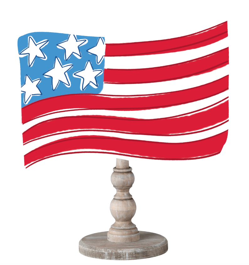 Waving Flag Topper (Base Sold Separately)