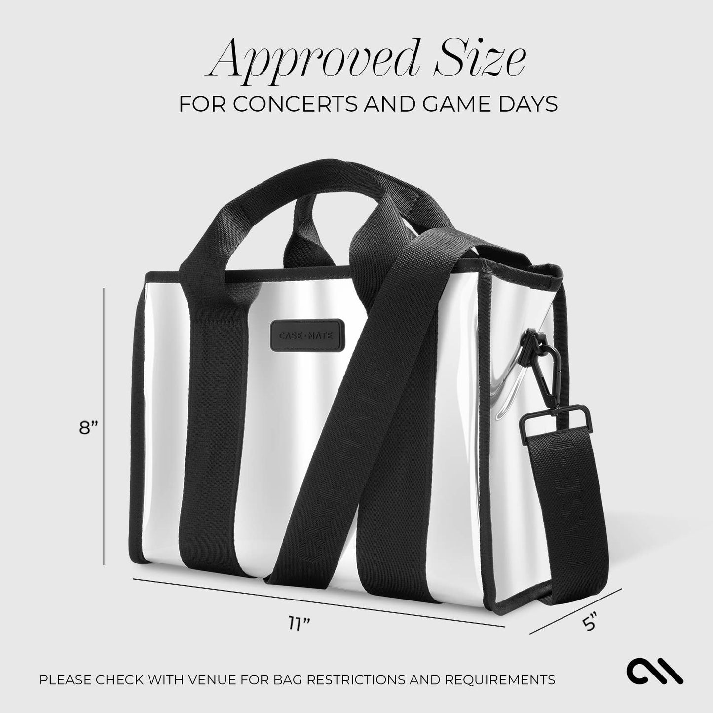 Case-Mate Silver Chrome Mini Zip Tote Bag