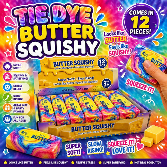Tie Dye Butter Squishy – Viral “Looks Like Butter” Stress (3 colors)