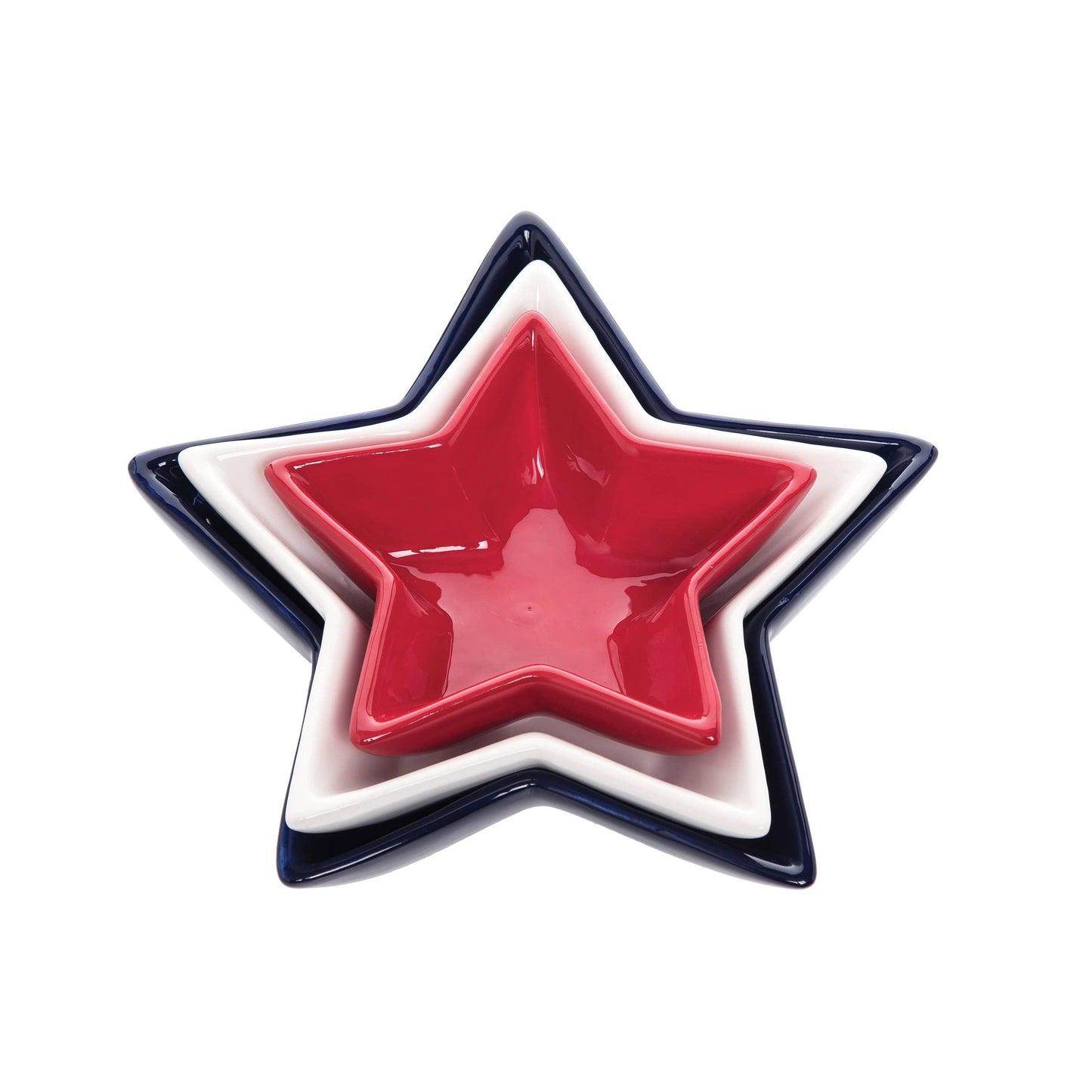 Patriotic Star Shaped Nesting 4th Of July Bowl Set 3