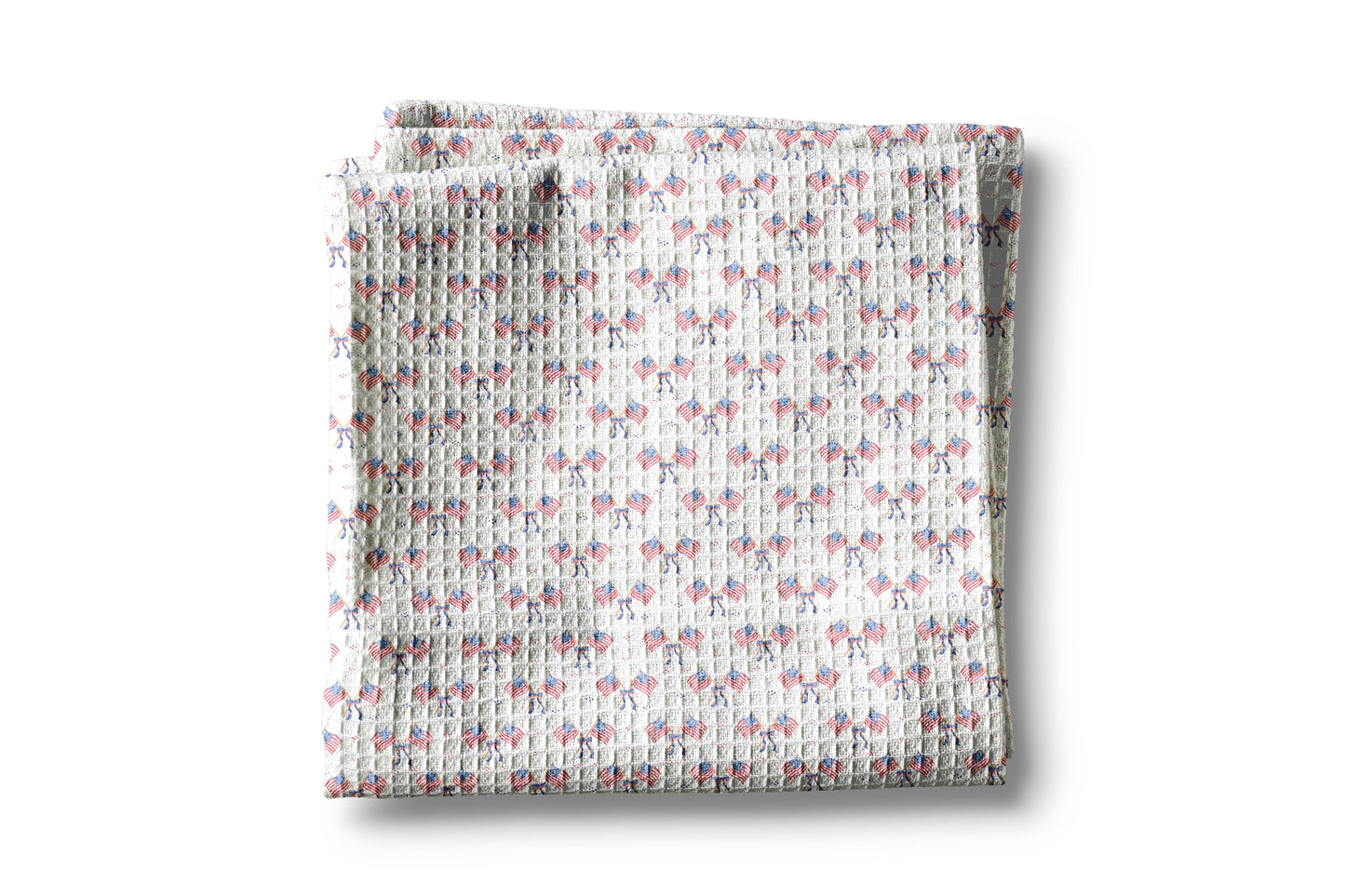 4th July Patriotic Red White Blue Flag Kitchen Towel Waffle