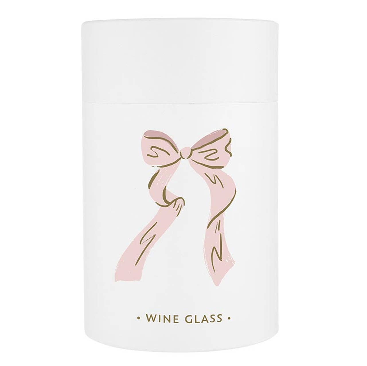 Pink Bow Stemless Wine Glass