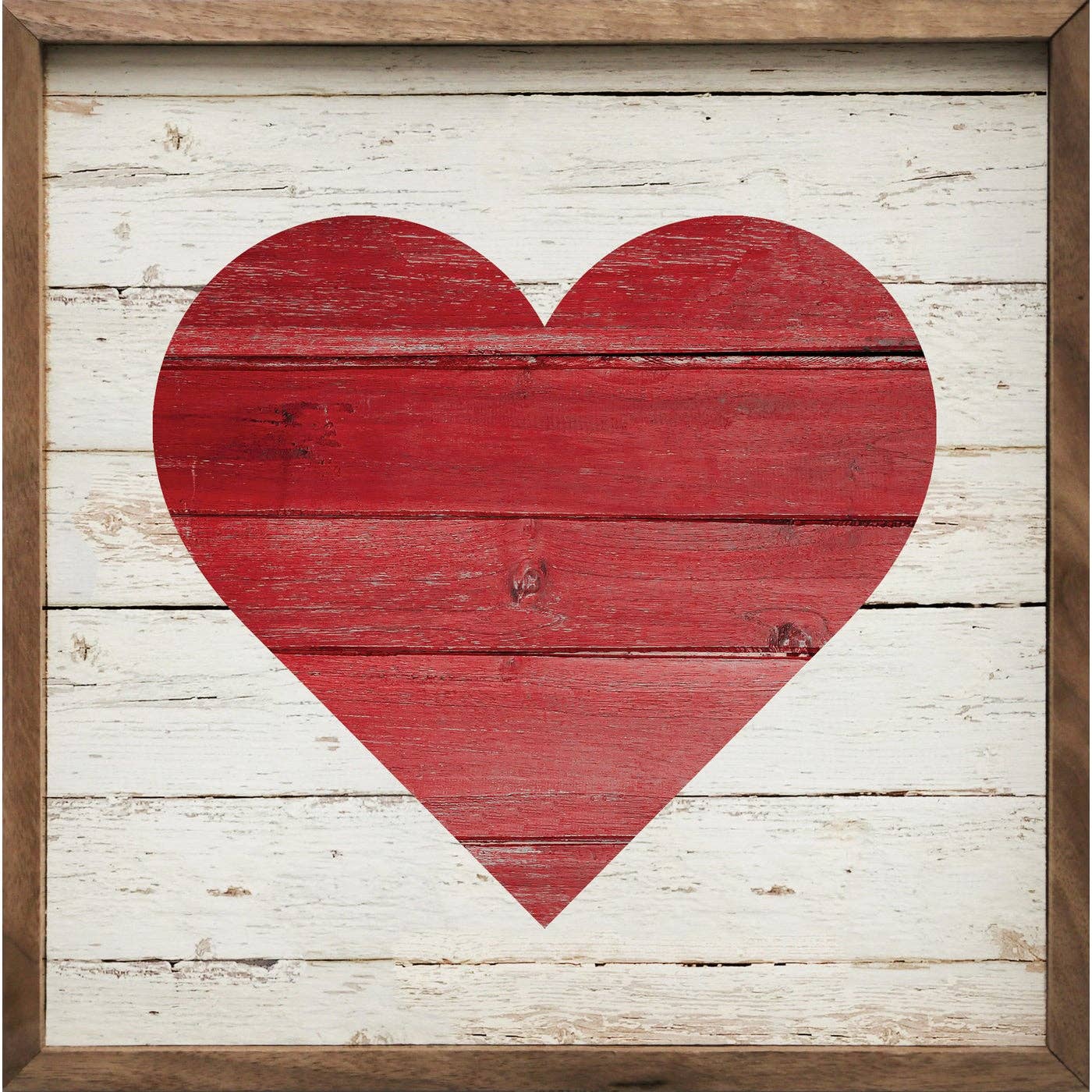 Red Heart On Whitewash