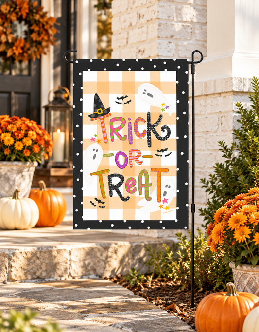 Trick or Treat with Ghosts Garden Flag