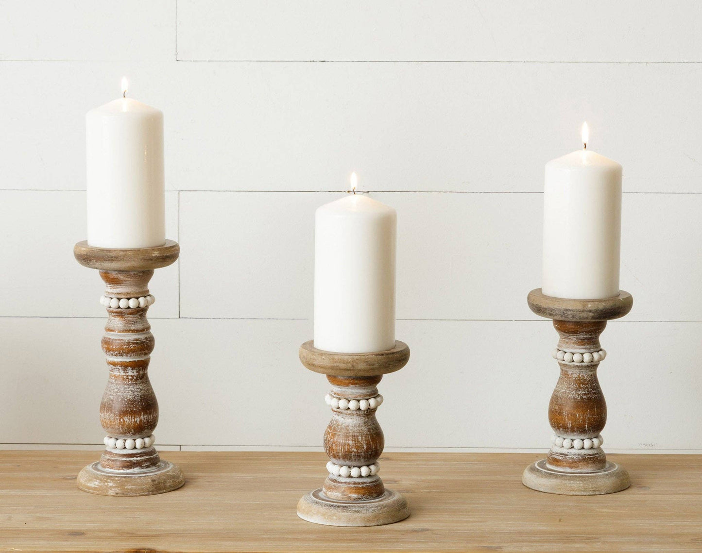 Beaded Candle Holders (Set Of 03) - 49th & Magnolia