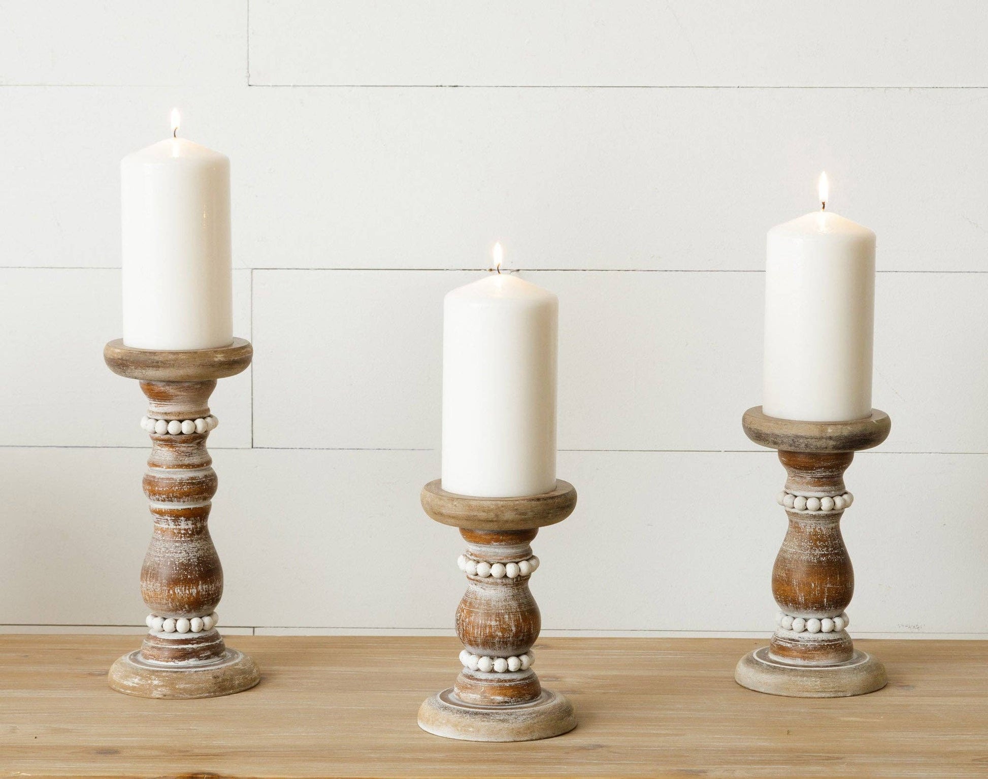 Beaded Candle Holders (Set Of 03) - 49th & Magnolia