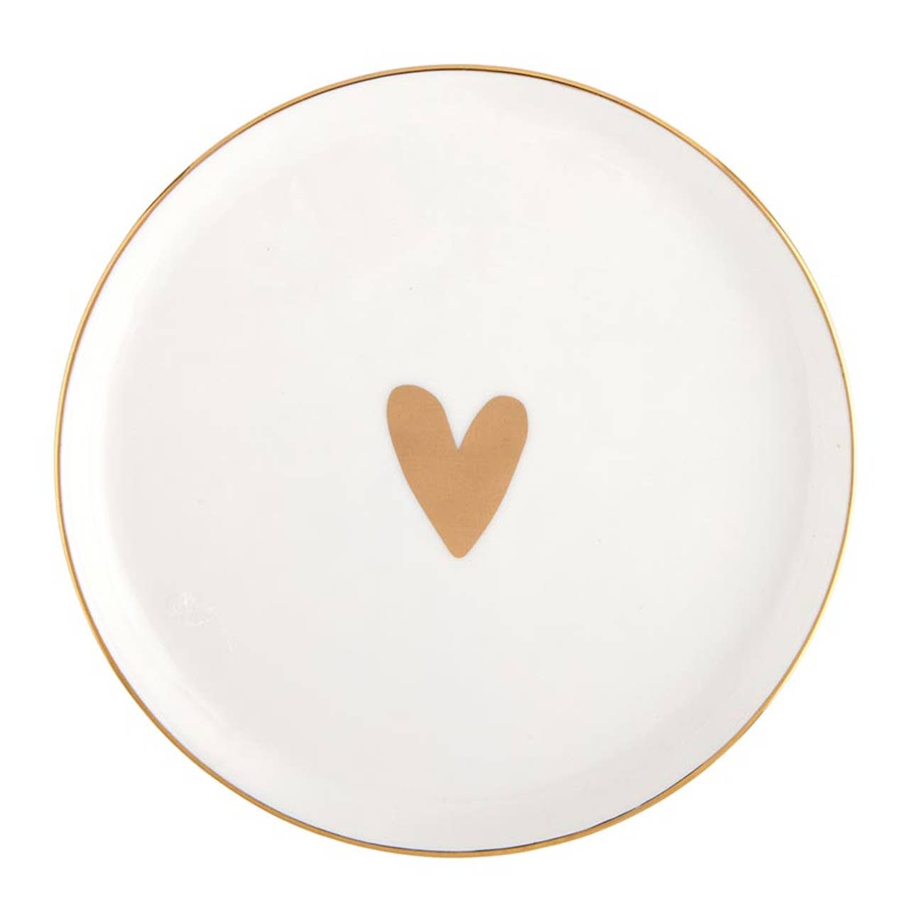 Gold Foil Heart Ceramic Appetizer Plates