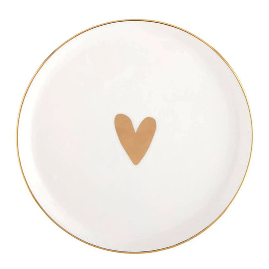 Gold Foil Heart Ceramic Appetizer Plates by Santa Barbara Design Studio by Creative Brands
