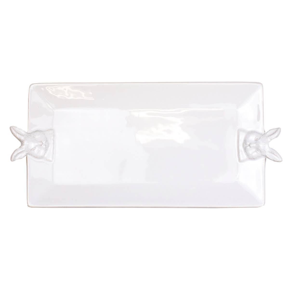 Winston Bunny Embossed Rectangle Platter - White