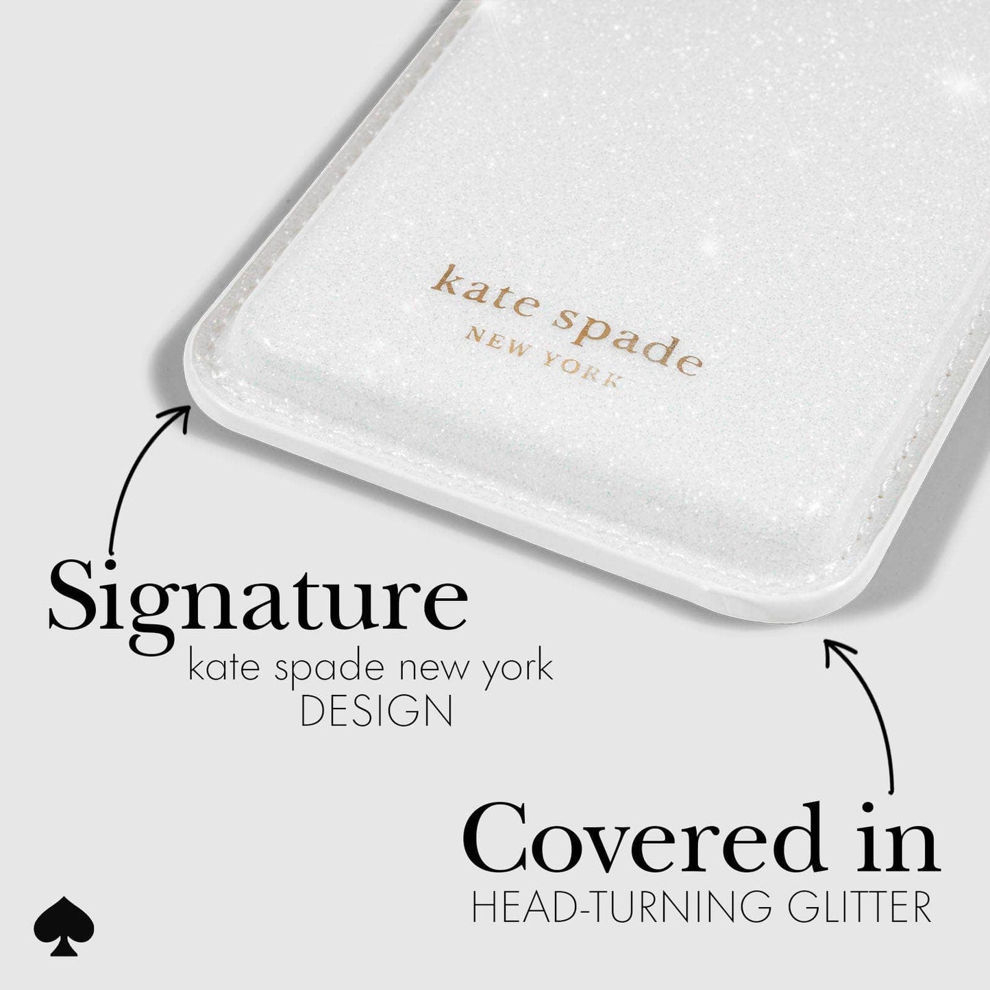 Kate Spade New York Wallet MagSafe White Glitter