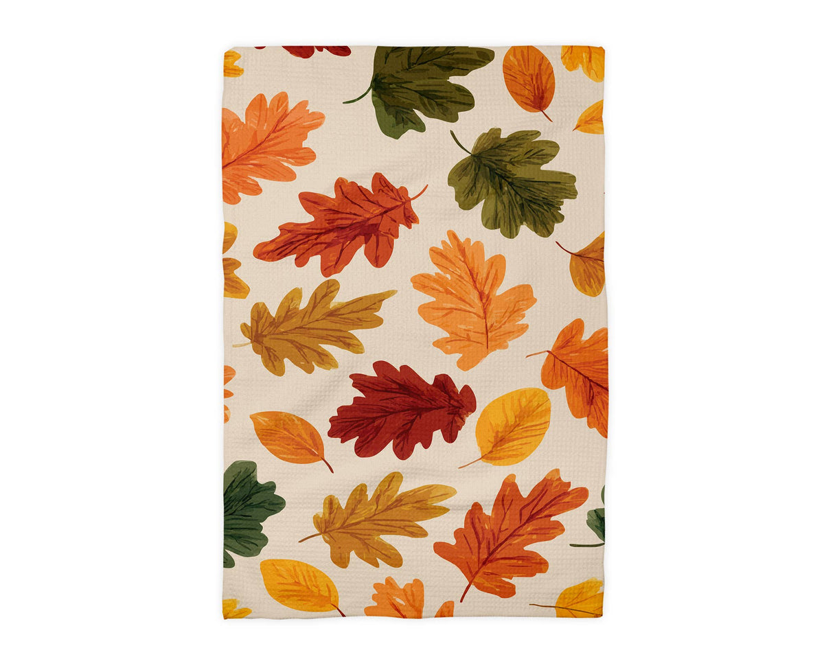 Fall Autumn Leaves Foliage Picking Farm Kitchen Towel Waffle