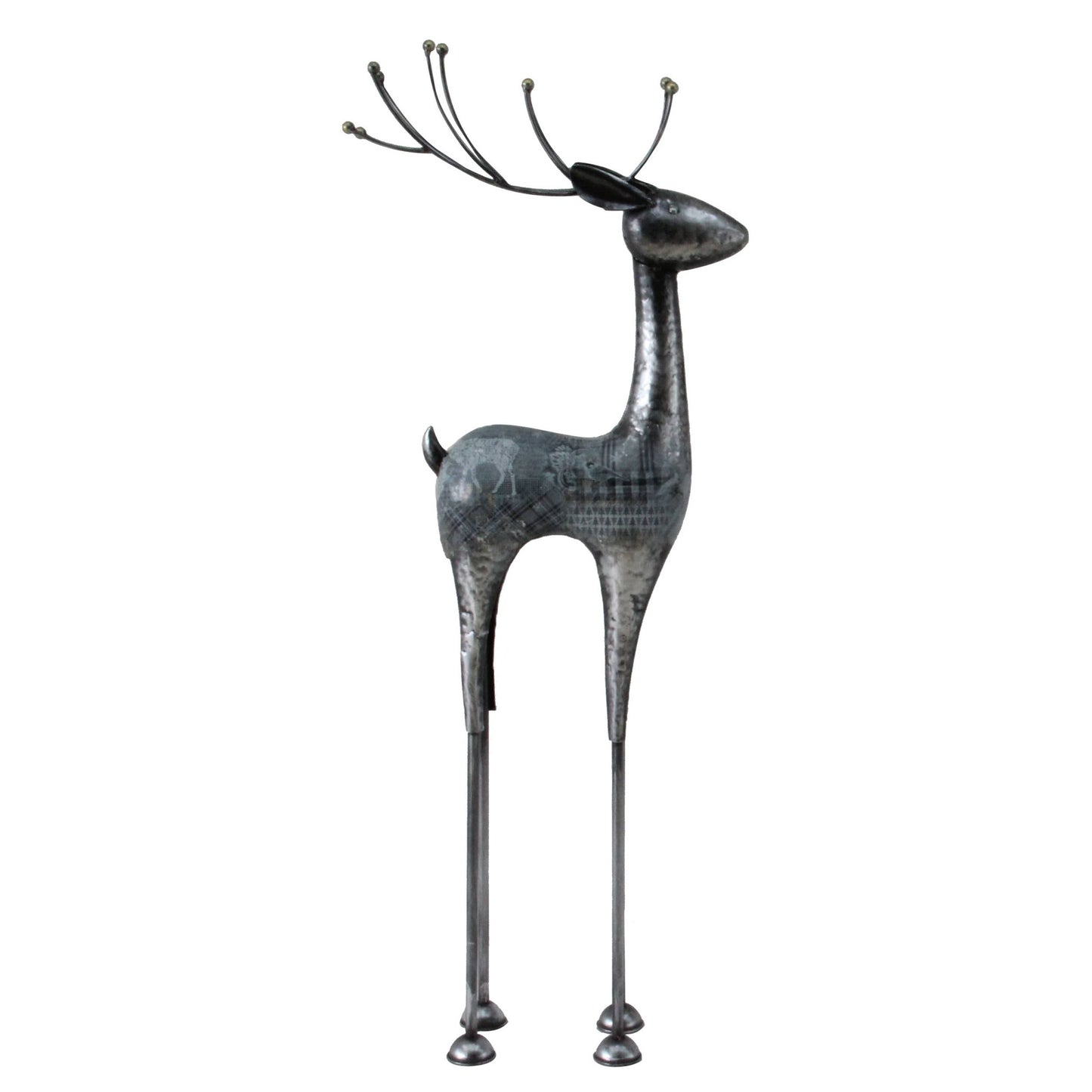 Metal 34.5" Gray Christmas Reindeer - 49th & Magnolia