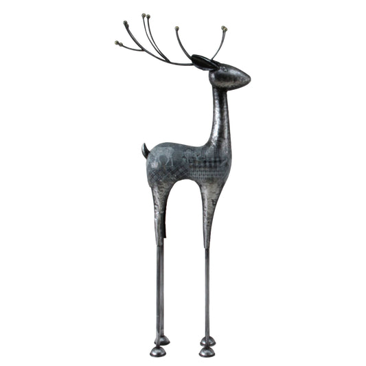 Metal 34.5" Gray Christmas Reindeer - 49th & Magnolia