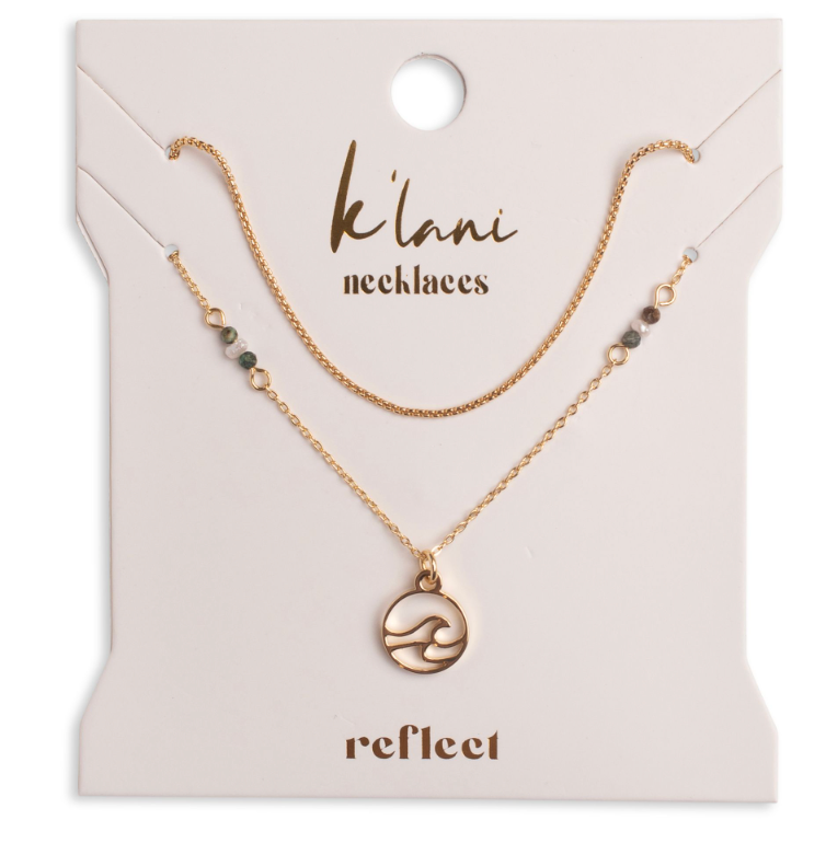 "Reflect" Golden Wave Necklace Set