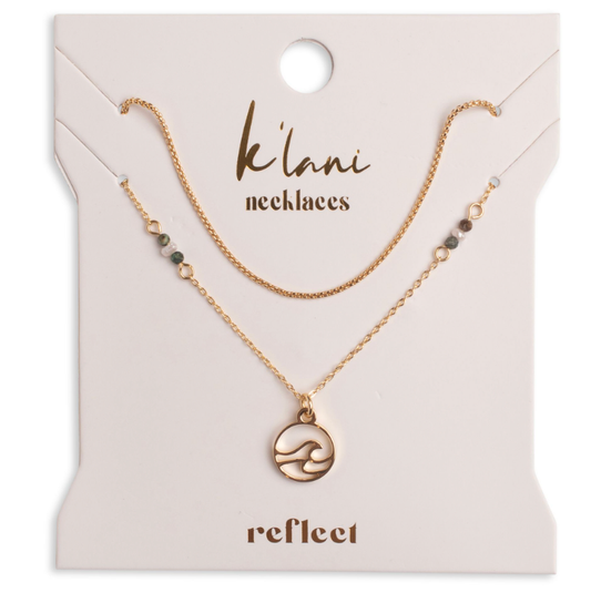 "Reflect" Golden Wave Necklace Set