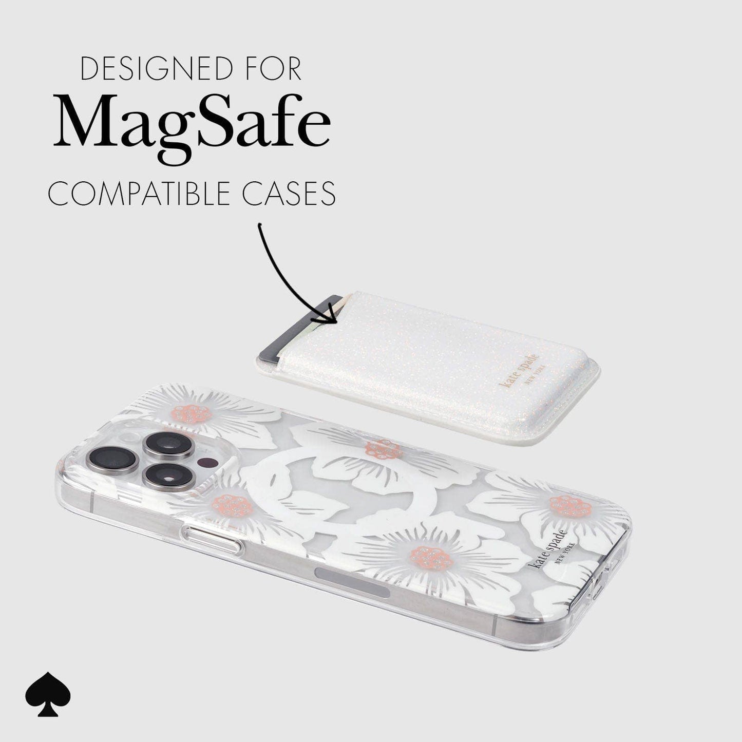 Kate Spade New York Wallet MagSafe White Glitter