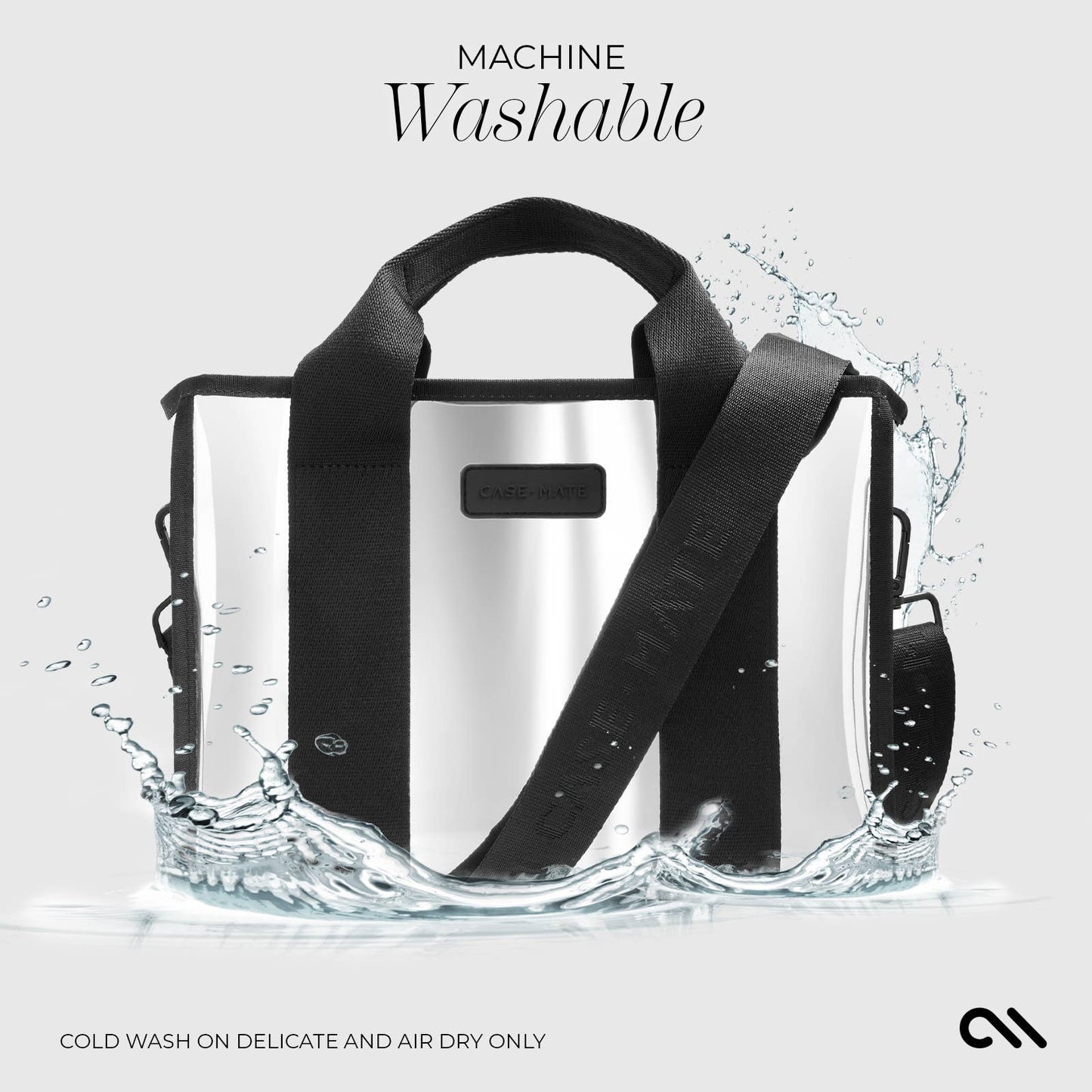 Case-Mate Silver Chrome Mini Zip Tote Bag