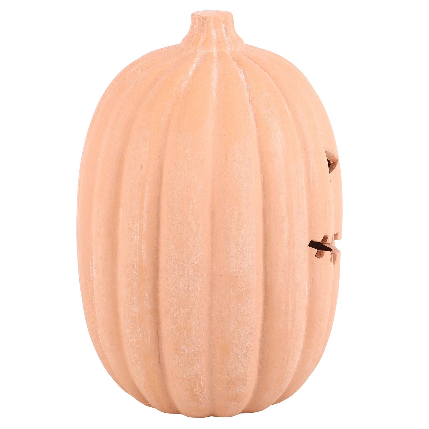 12" Terracotta Halloween Pumpkin Decoration