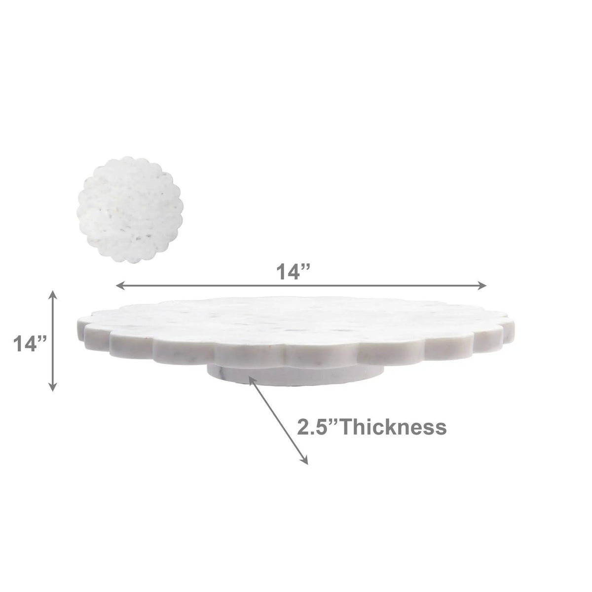 Marble Scallop Lazy Susan by IH Casa Decor
