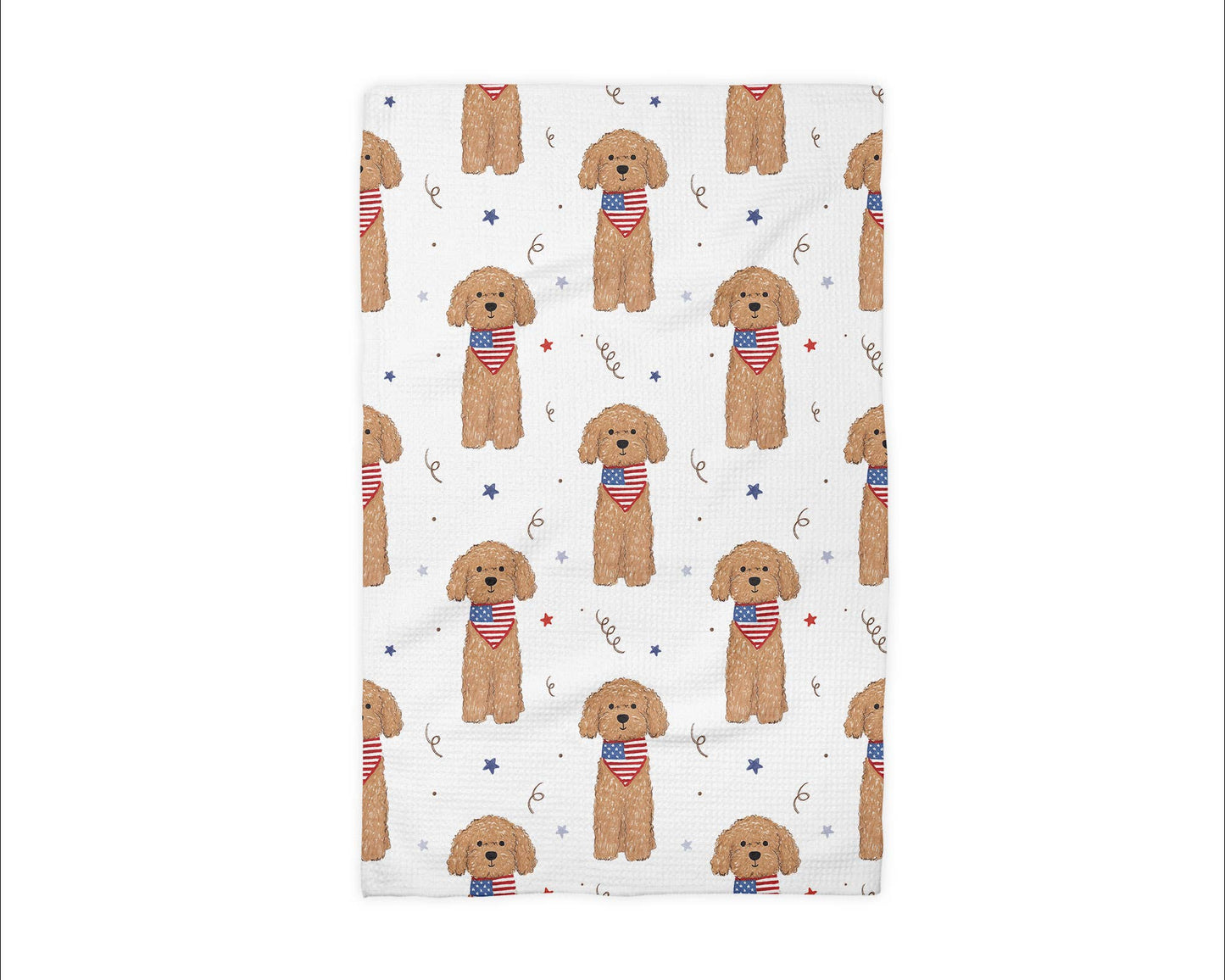Dog Pet July 4 Patriotic Red White Blue Flag Kitchen Towel