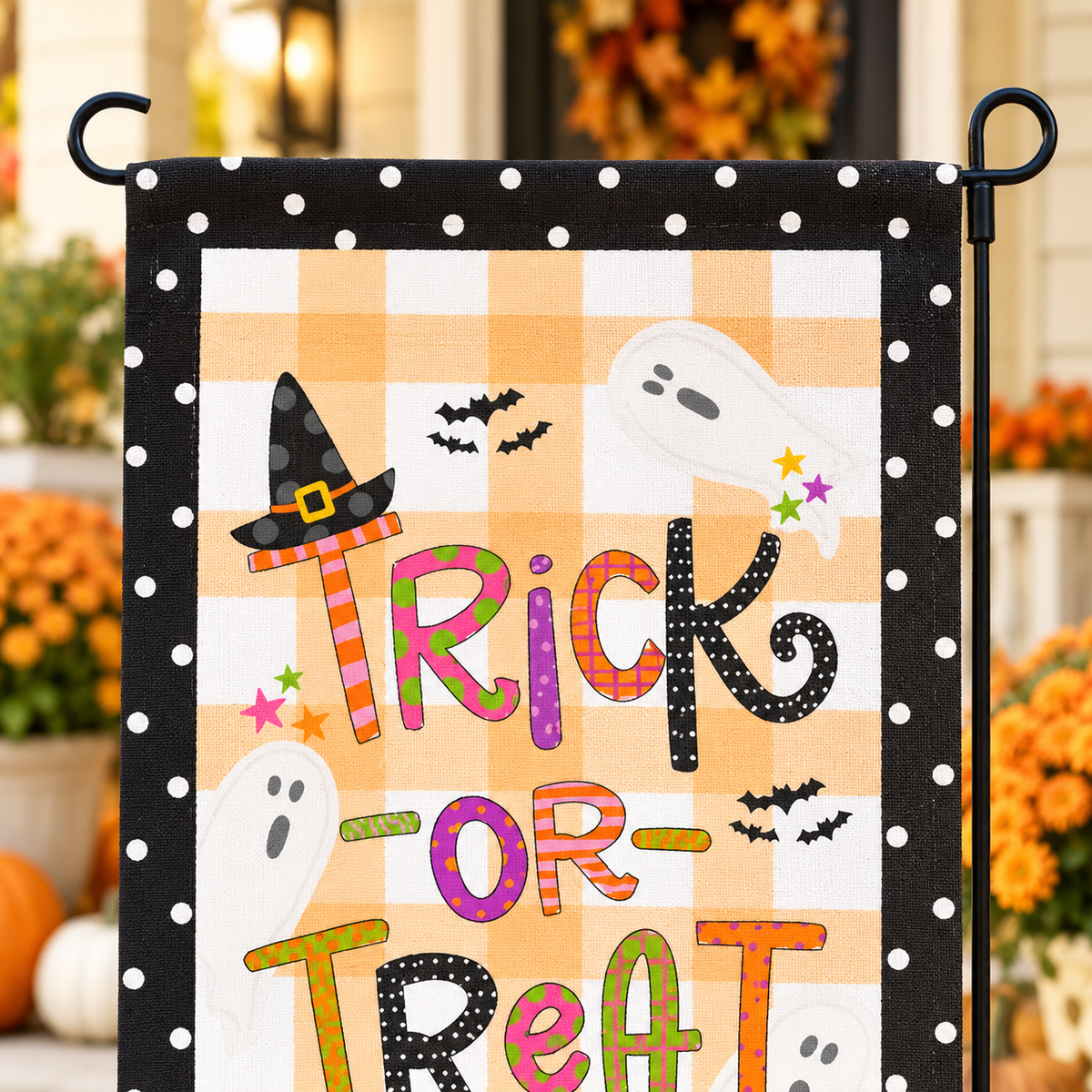 Trick or Treat with Ghosts Garden Flag