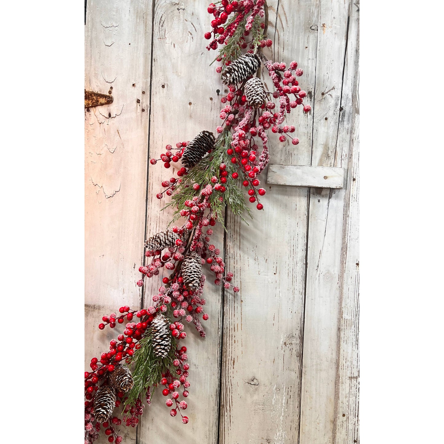 Snow Covered Red Berry Garland