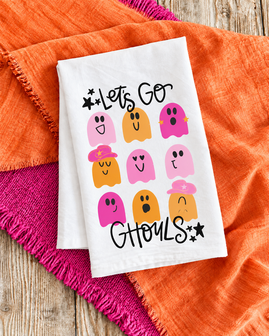 Let's Go Ghouls Tea Towel