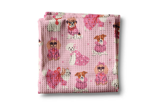 Valentine Pet Shop Puppy Waffle Kitchen Towel