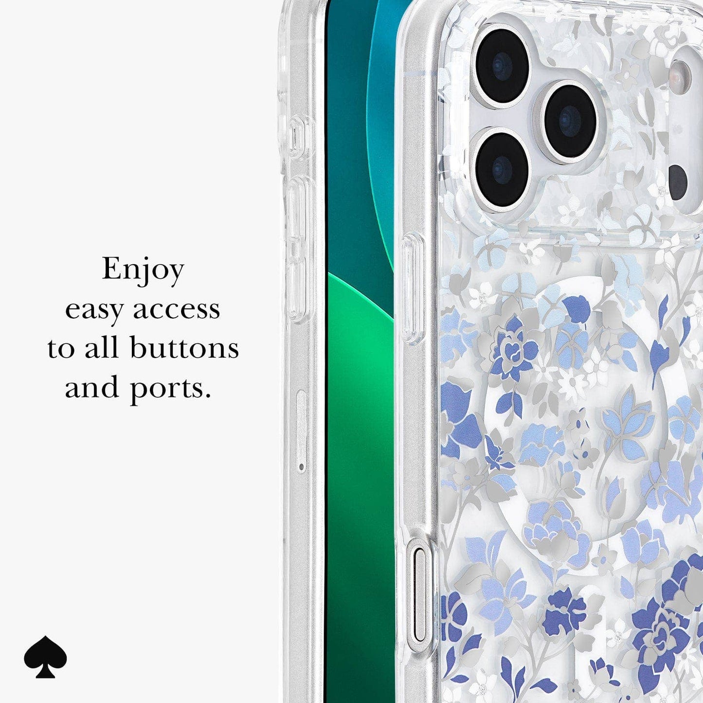 Kate Spade New York Flowerbed Blue MagSafe iPhone 17 17/Pro/Pro Max