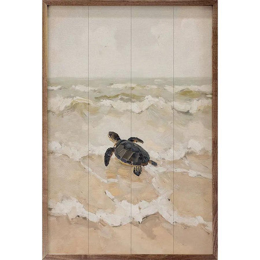 Sea Turtle In The Waves by Kendrick Home