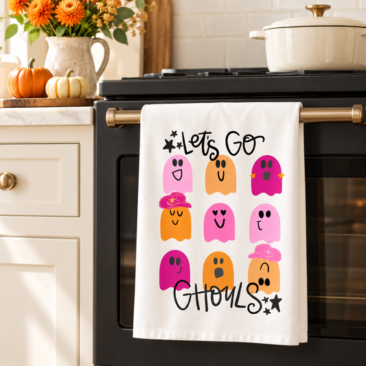 Let's Go Ghouls Tea Towel