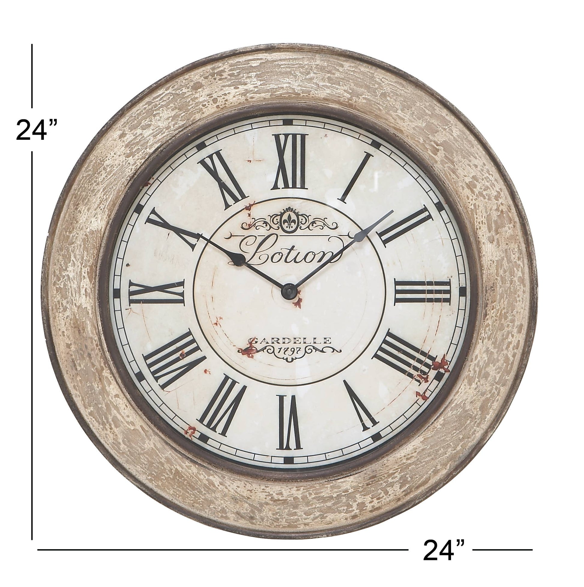 Vintage Cream Wooden Wall Clock - 49th & Magnolia