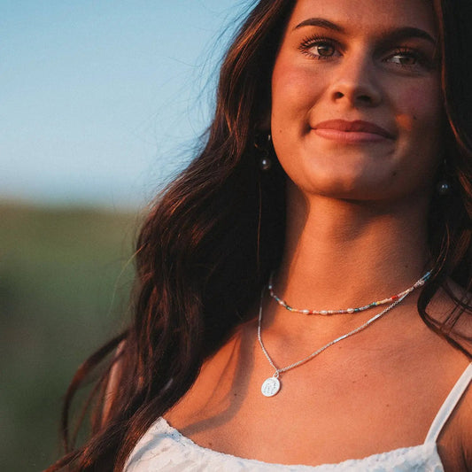 "Aloha" Silver Hawaii Necklace Set by K'lani hair tie bracelets
