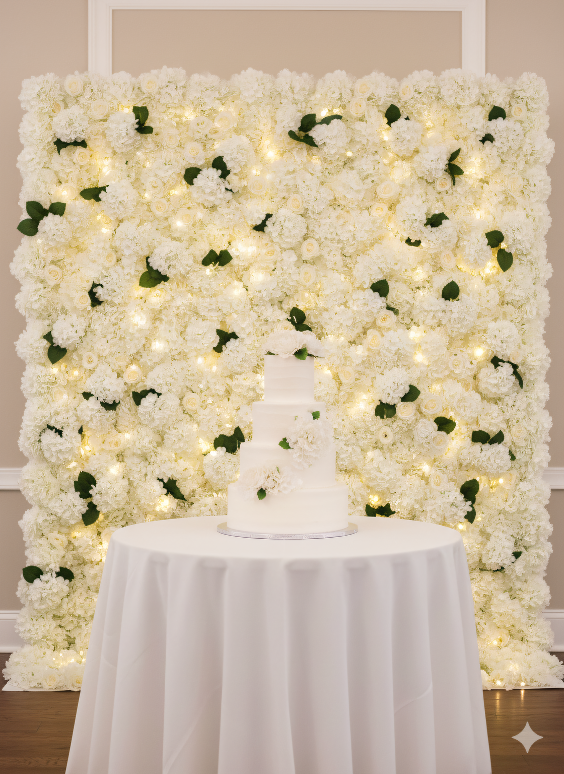 18"Hydrangea, 7" Diameter White Faux