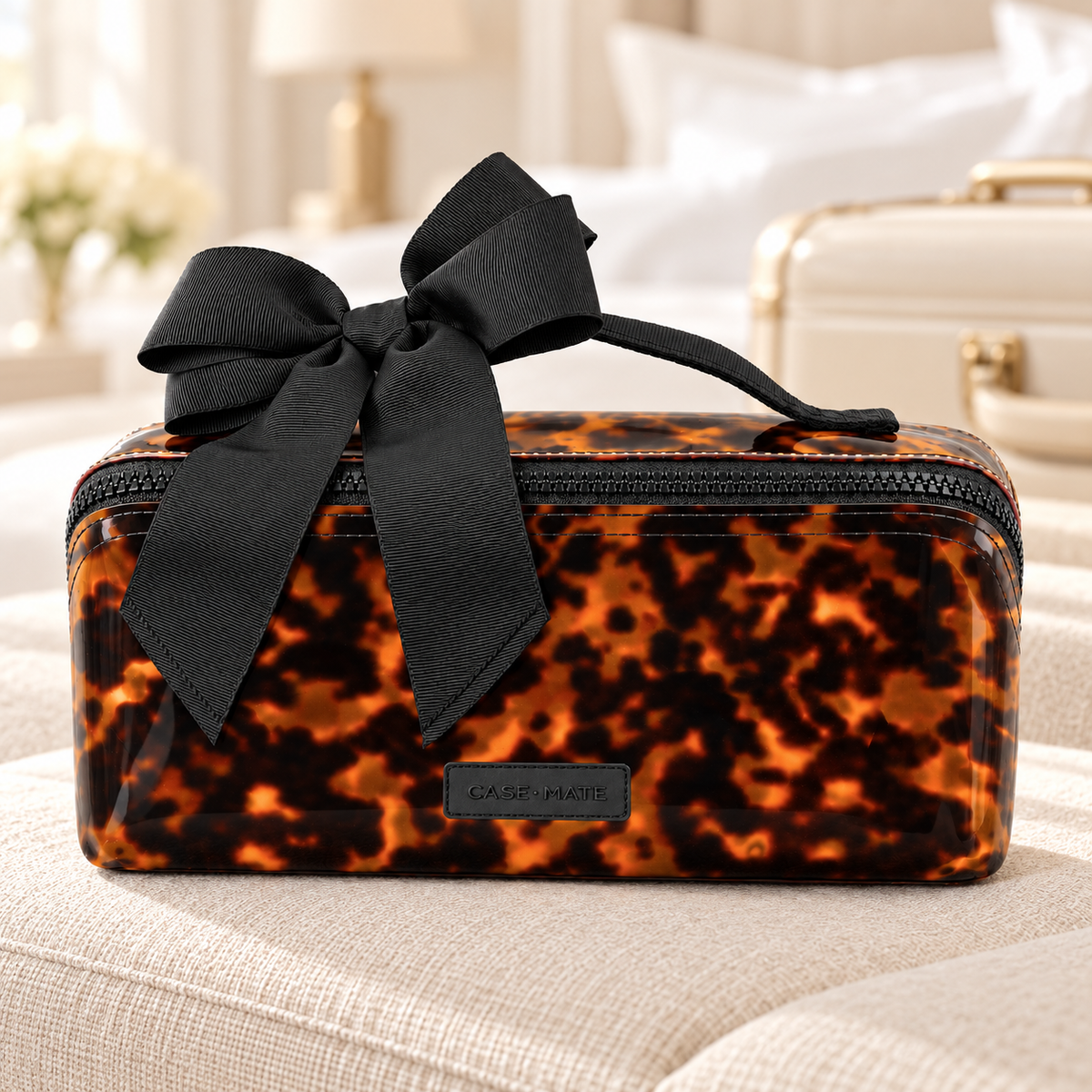 Jelly Cosmetic Bag – Tortoiseshell Lay-Flat Makeup Bag