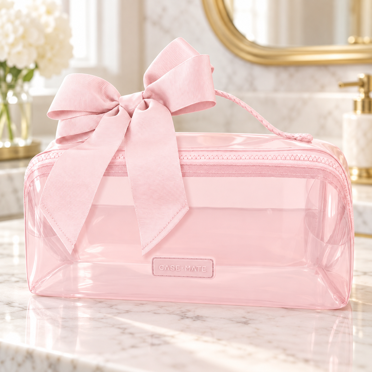 Jelly Cosmetic Bag – Tortoiseshell Lay-Flat Makeup Bag