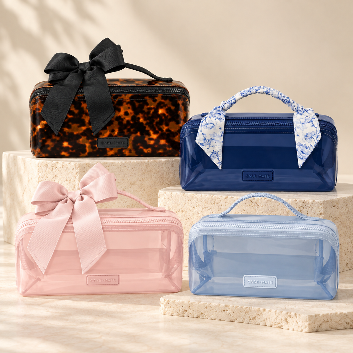 Jelly Cosmetic Bag – Tortoiseshell Lay-Flat Makeup Bag