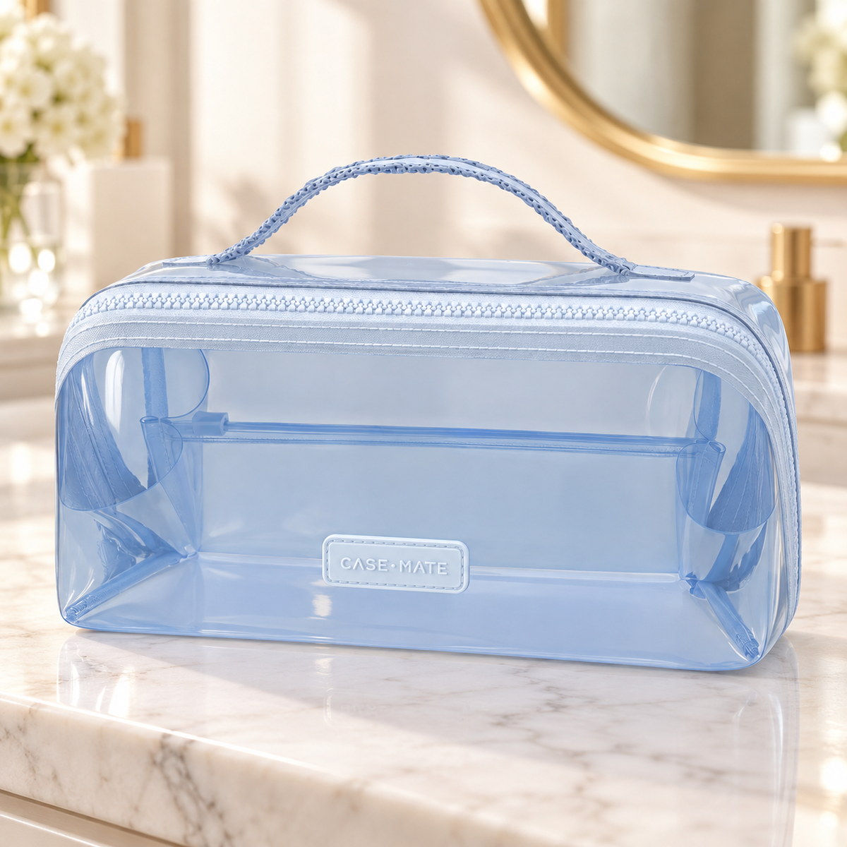 Jelly Cosmetic Bag – Tortoiseshell Lay-Flat Makeup Bag