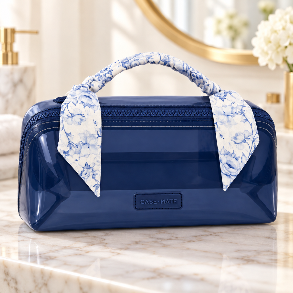 Jelly Cosmetic Bag – Tortoiseshell Lay-Flat Makeup Bag
