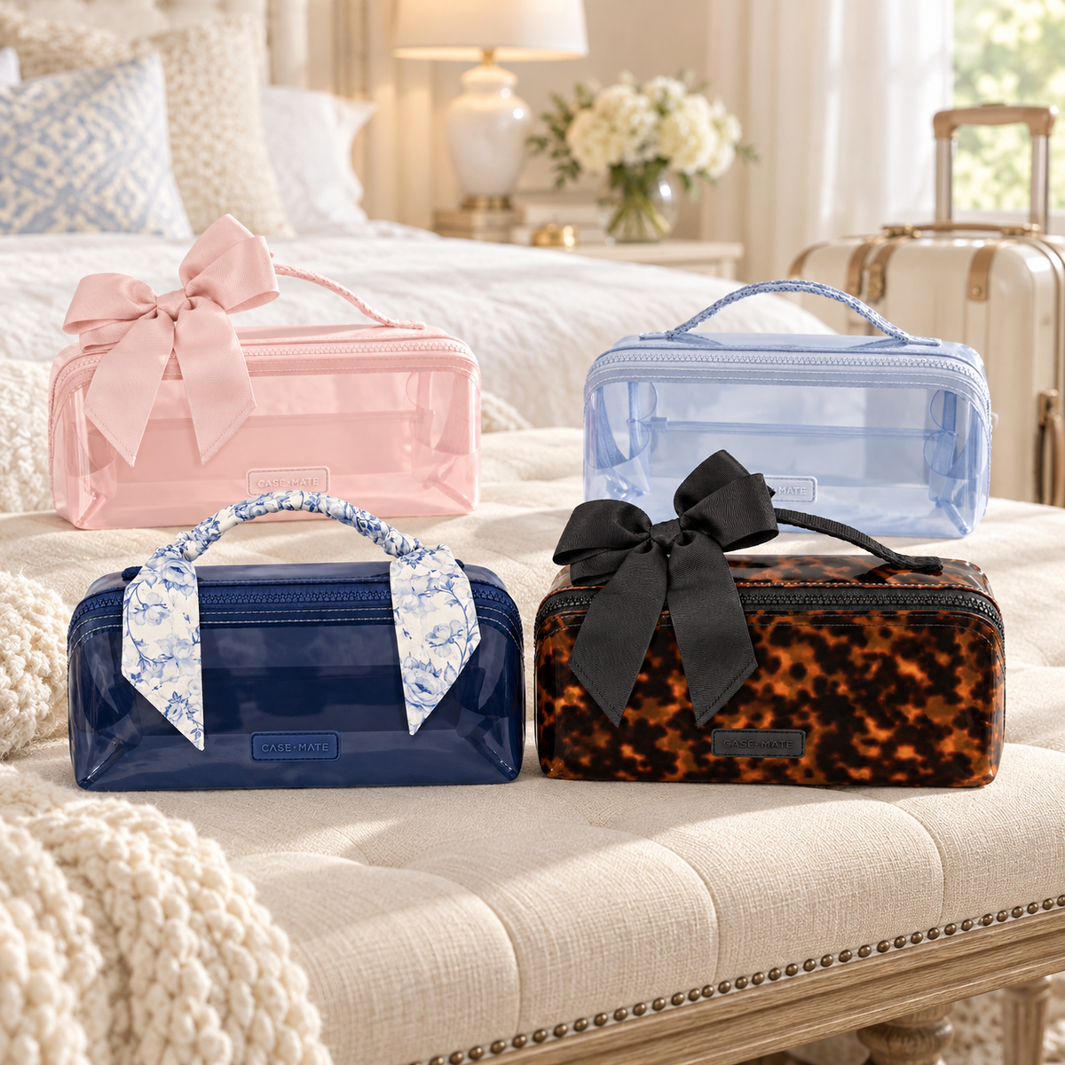 Jelly Cosmetic Bag – Tortoiseshell Lay-Flat Makeup Bag