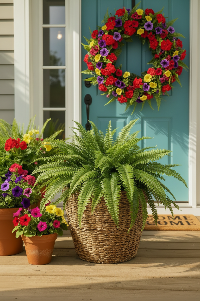 Artificial Boston Fern Bush with UV Protection - 23"