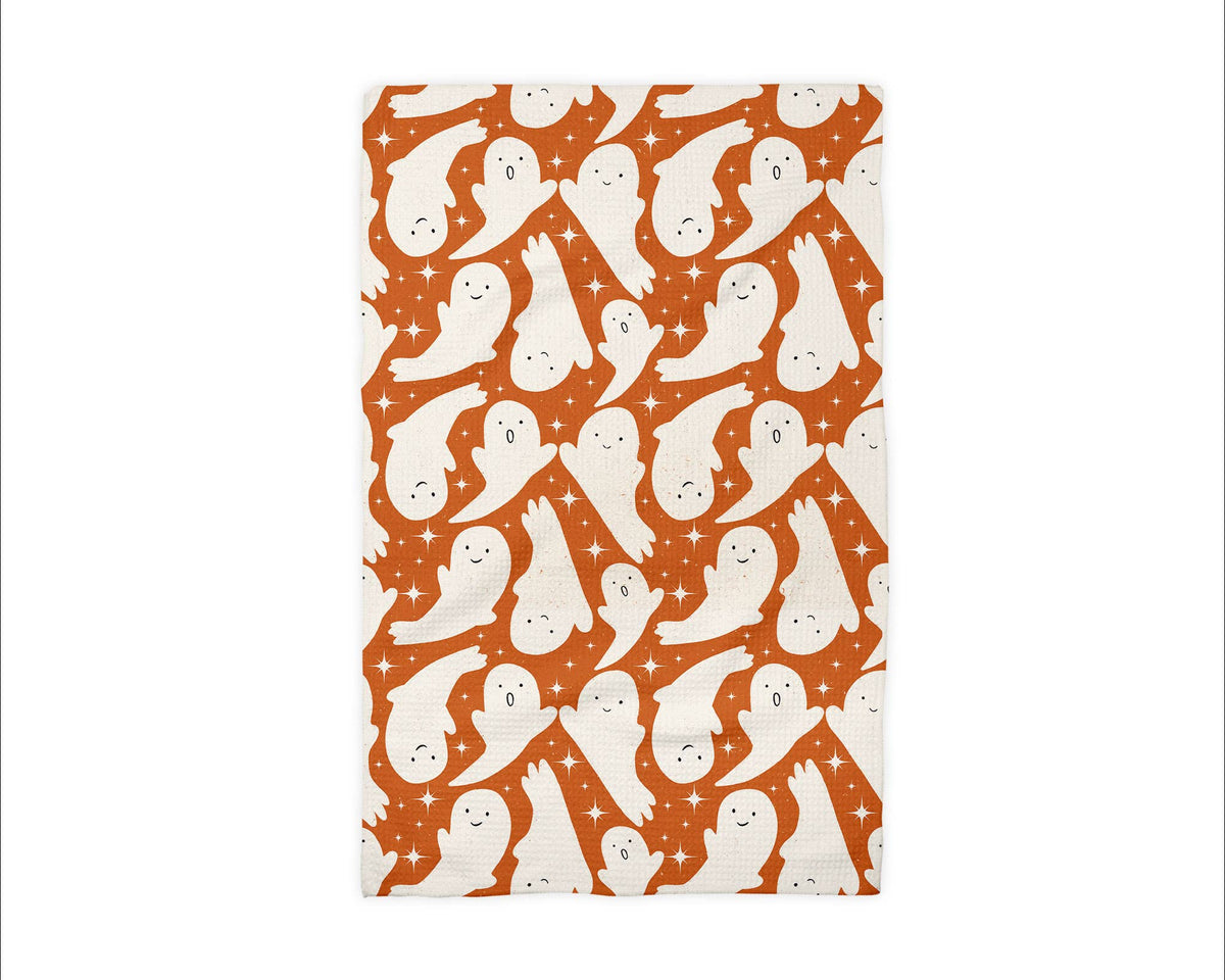 Ghost Smiles Halloween Fall Collage Kitchen Towel Waffle