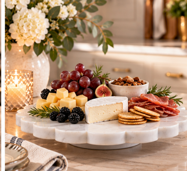Marble Scallop Lazy Susan
