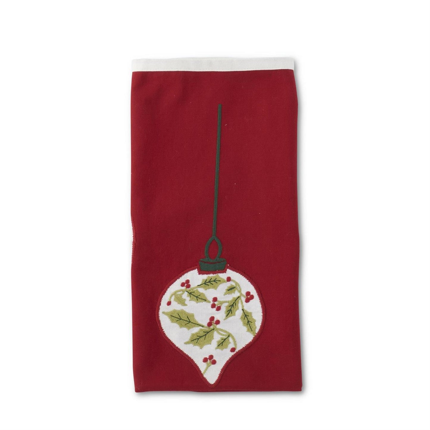 Embroidered Ornaments Red Cotton Towel