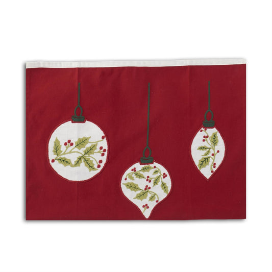 Embroidered Ornaments Red Cotton Towel