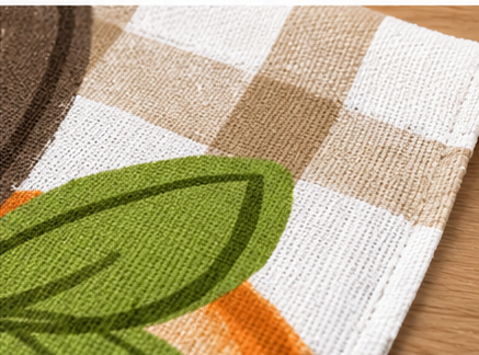 Close-up of polka dot pumpkin garden flag fabric and print