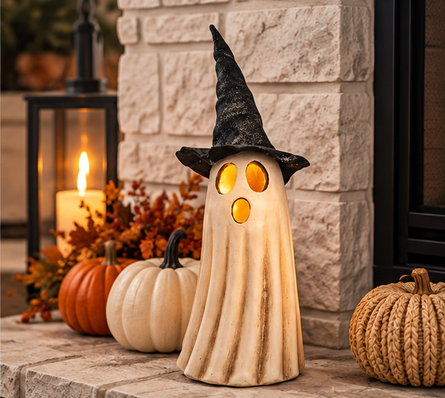 Witch Hat Ghost with LED Light